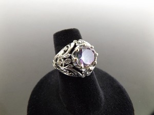 lot 56 image: .925 Sterling Silver Art Nouveau Mystic Quartz Ring Size 5.75