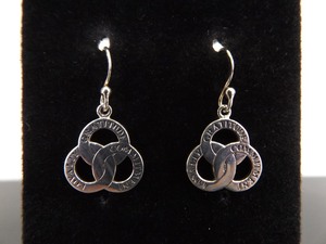 lot 100 image: .925 Sterling Silver Commitment, Loyalty, Gratitude Hook Dangle Earrings