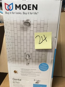 lot 24 image: Moen Genta Single-Handle 1-Spray Tub and Shower Faucet in Chrome (Valve Included)