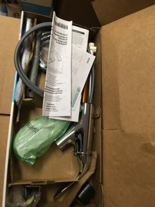lot 31 image: Moen Brecklyn Single-Handle Pull-Out Sprayer Kitchen Faucet with Power Clean in Chrome