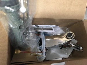 lot 26 image: Adler 4 in. Centerset Single-Handle Low-Arc Bathroom Faucet in Chrome