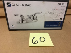 lot 60 image: Glacier Bay Constructor 4 in. Centerset 2-Handle Bathroom Faucet in Chrome