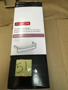 lot 51A image: Delta Classidy 18 Glass Shelf with Bar