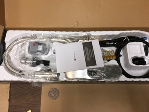 lot 44 image: Glacier Bay Touchless LED Single-Handle Pull-Down Sprayer Kitchen Faucet with Soap Dispenser in Stainless Steel