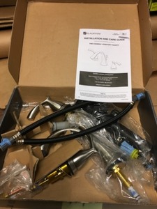 lot 41 image: Glacier Bay Edgewood 8 in. Widespread 2-Handle High-Arc Bathroom Faucet in Brushed Nickel