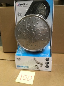 lot 100 image: MOEN Attract 6-spray 6.75 in. Dual Shower Head and Handheld Shower Head in Spot Resist Brushed Nickel Eco
