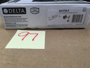 lot 97 image: DELTA Foundations 2-Handle Standard Kitchen Faucet in Chrome