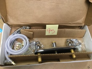 lot 95 image: MOEN Commercial 2-Handle Side Sprayer Kitchen Faucet in Chrome
