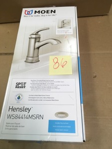 lot 86 image: MOEN Hensley Single Hole Single-Handle Bathroom Faucet in Spot Resist Brushed Nickel