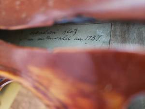 lot 28 image: German Violin and Bow with Case