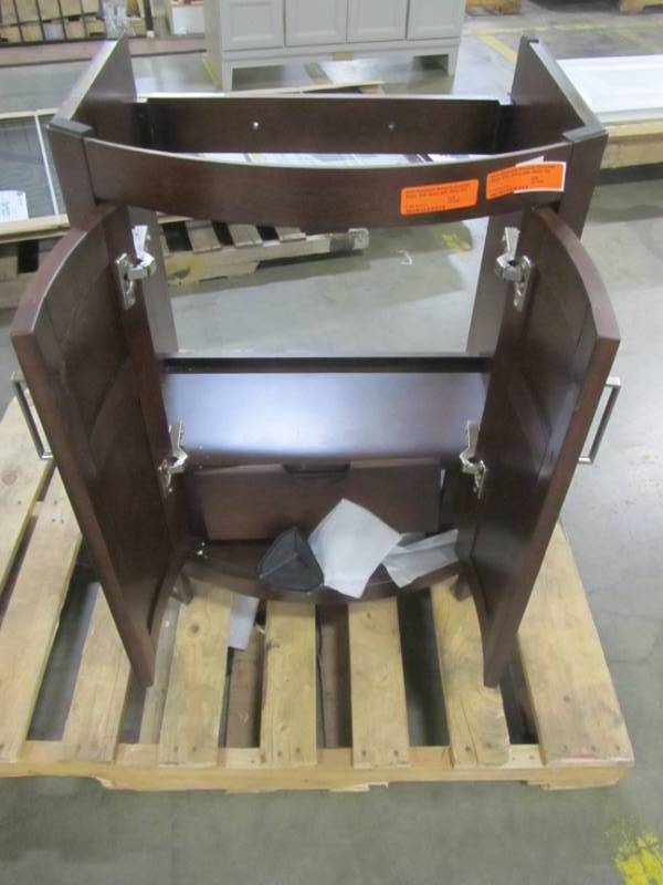 lot 47 image: Style Selections Morecott Chocolate Single Sink Vanity - Cabinet Only - 1142VA-24-220