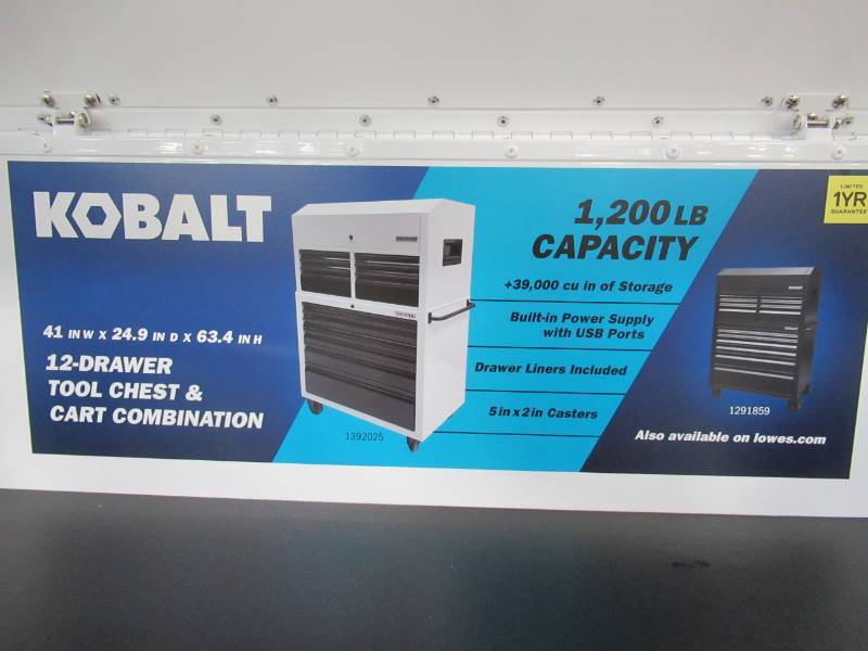 Kobalt 41-in W x 63.4-in H 12 Ball-bearing Steel Tool Chest Combo