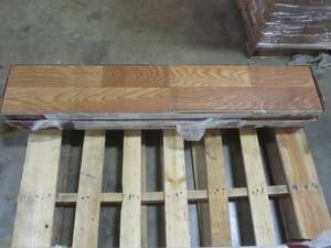 lot 120 image: (3 CASES) Home Decorators Collection Chesapeake Oak 8 mm Thick x 8 132 in. Wide x 47-58 in. Length Laminate Flooring (21.26 sq. ft.  case) 368411-00308