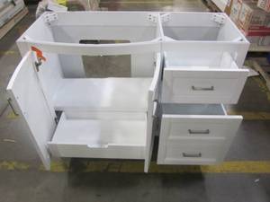 lot 23 image: allen  roth Moravia White Single Sink Vanity - Cabinet Only - 1142VA-48-201