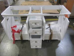 lot 35 image: Scott Living Wrightsville 60-in White Double Sink Bathroom Vanity - Cabinet Only - 1116VA-60-201-900