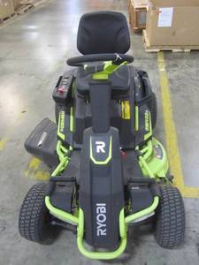 lot 44 image: Ryobi 38 in. Battery Electric Riding Lawn Mower RY48110