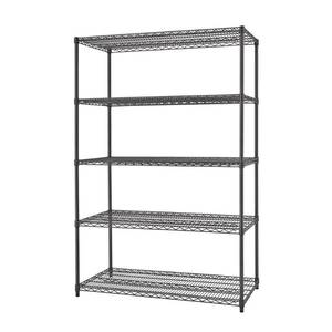 lot 267 image: Trinity 18 in. x 48 in. x 72 in. Black Anthracite IndoorOutdoor 5-Tier Shelving Unit