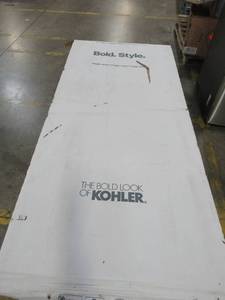 lot 205 image: KOHLER Levity 44.625-in to 47.625-in W Frameless BypassSliding Anodized Brushed Bronze Shower Door 706011-L-ABV