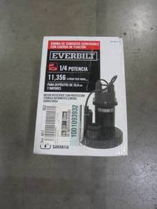 lot 222 image: Everbilt 14 HP Submersible Sump Pump with Tether SBA025BC