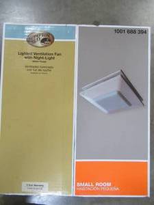 lot 234 image: Hampton Bay 50 CFM Ceiling Bath Fan with Light, TY-50-L(HD) - NEW IN BOX