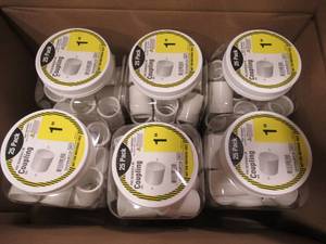 lot 280 image: Case of 6 (25 Pack) Charlotte Pipe 1 PVC Coupling 2100, SCH.40 - 150 Total