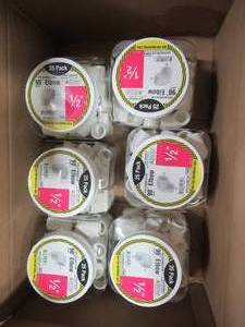 lot 292 image: Case of 6 (25 Pack) Charlotte Pipe 12 PVC Elbow 02301 0625HD, SCH.40 - 150 Total