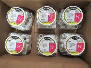 lot 300 image: Case of 6 (15 Pack) Charlotte Pipe 12 PVC Tee 02401 0615HD, SCH.40 - 90 Total