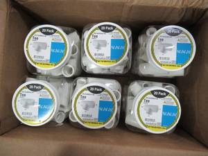lot 305 image: Case of 6 (20 Pack) Charlotte Pipe 34 X 34 X 12 PVC Tee 02401 2920HD, SCH.40 - 120 Total