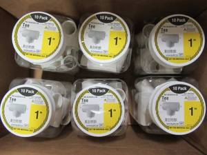 lot 307 image: Case of 6 (10 Pack) Charlotte Pipe 1 PVC Tee 02400 1010HD, SCH.40 - 60 Total