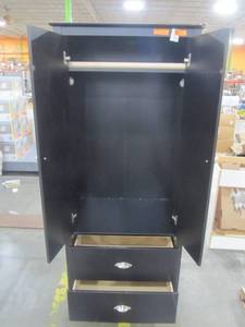 lot 97 image: Prepac Yaletown Armoire Cabinet, Black BABH-1205-2K