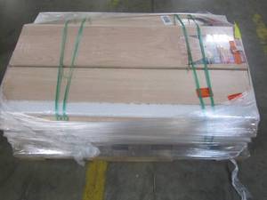 lot 98 image: Entire Pallet - Alexandria Moulding 48 in. x 11-12 in. Unfinished Oak Retread and Riser SP125-4F048C