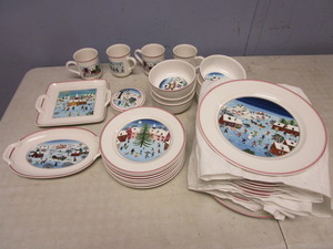 lot 115 image: VILLEROY & BOCH PORCELAIN NAIF CHRISTMAS DISH SET