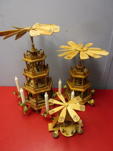 lot 170 image: WOOD-CRAFTED HOLIDAYNATIVITY DISPLAYS, MUSIC BOX, CANDLE HOLDERS