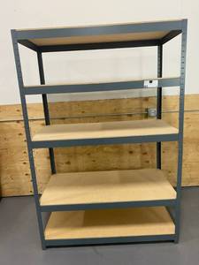 lot 8 image: 72 in. H x 48 in. W x 24 in. D 5-Shelf Steel Commercial Shelving Unit in Black