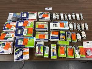 lot 20 image: Huge lot of Electrical Supplies - Outlets, Switches, GFIs, Receptacles, MORE