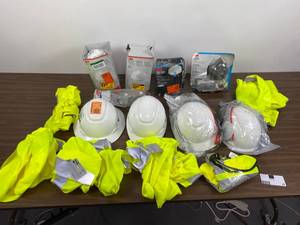 lot 22 image: HUGE Lot of 3M Safety Gear - Respirator, Hard Hats, Safety Vests, Dust Masks - MORE