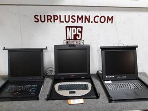lot 17 image: (3) Rack Mount Terminals Units APC - Belkin - IBM