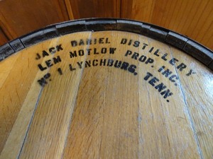 lot 6 image: Jack Daniels original 50 gallon whiskey barrel