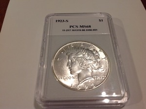 1923 S MS68 Peace Dollar