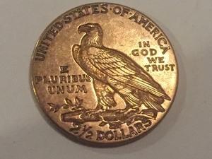 1915 $2.50 Indian Head Gold Coin