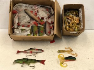 lot 47 image: (2) Boxes Full Of Jointed Soft-Bait Lures