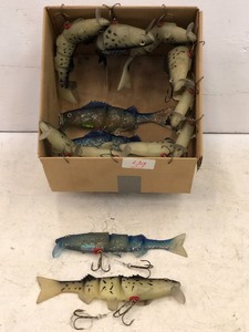 lot 49 image: Box Of Assorted Soft-Bait Muskie Lures