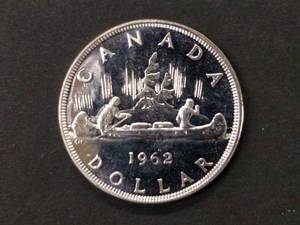 lot 99 image: 1962 Canada Silver Dollar .80...