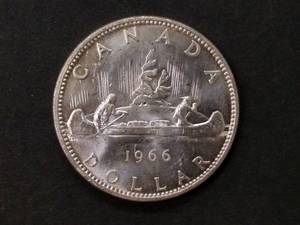 lot 100 image: 1966 Canada Silver Dollar .80...