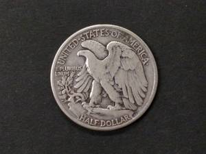 lot 107 image: 1942 Walking Liberty Silver Half Do...