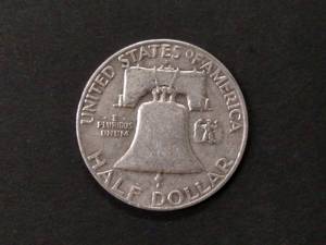 lot 119 image: 1959 D Franklin Silver Half Dollar...