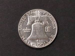 lot 121 image: 1962 D AU Franklin Silver Half Doll...