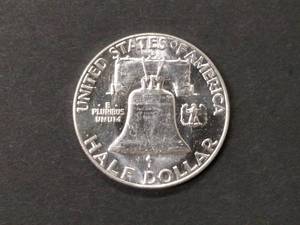 lot 122 image: 1963 D BU Franklin Silver Half Doll...