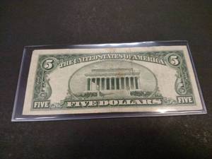 lot 188 image: 1953 B Star Note Five Dollar Red Se...