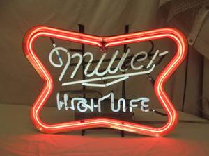 lot 2 image: Miller High Life Neon light